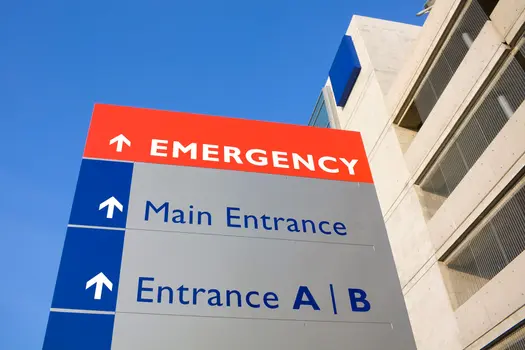 photo of hospital entrance signage