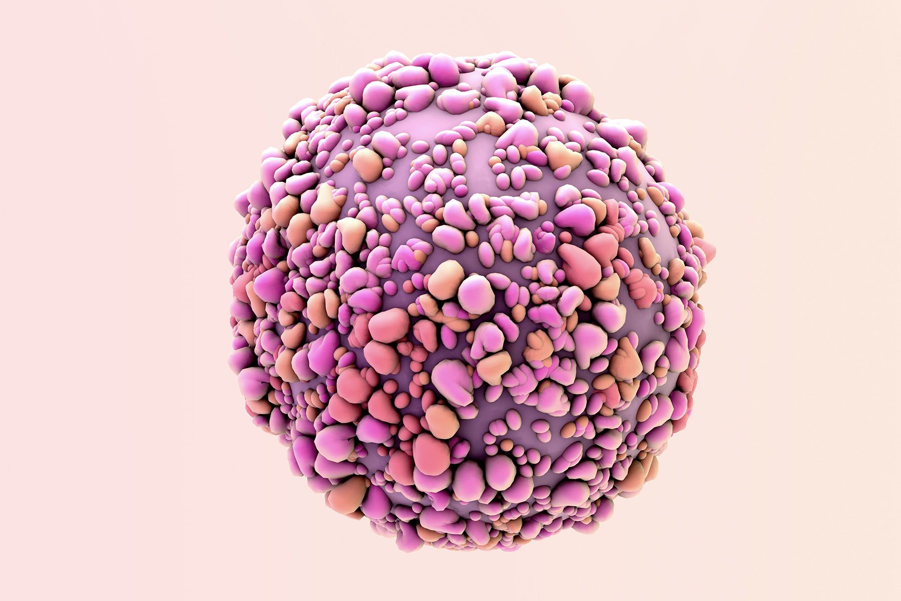 photo of virus 3d render pink