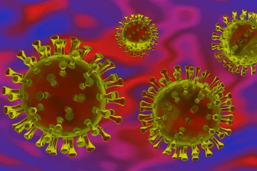 photo of virus 3d render yellow