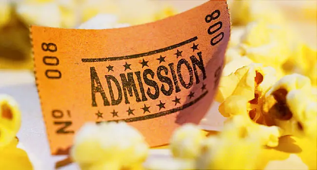 popcorn and theater ticket