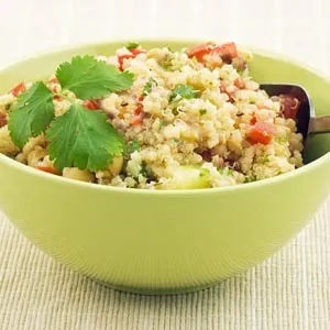 Basil Quinoa with Red Bell Pepper