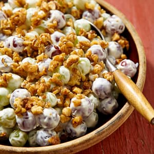 Creamy Grape Salad with Candied Walnuts