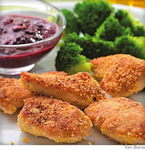 Cornmeal-Crusted Chicken Nuggets With Blackberry Mustard