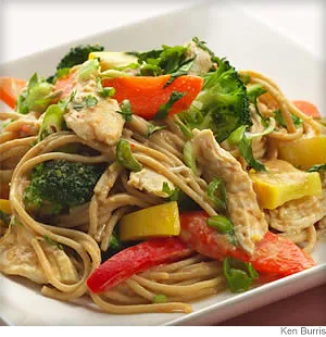 Chicken With Peanuts and Noodles Recipe