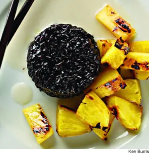 Grilled Pineapple With Coconut Black Sticky Rice