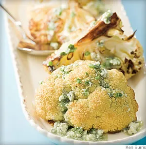 Roasted Cauliflower With Blue Cheese Dressing