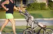 woman running with a stroller