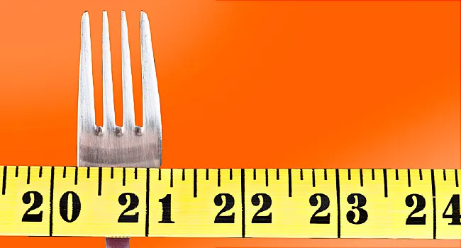 fork and measuring tape