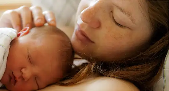 Sleeping Baby and Mother
