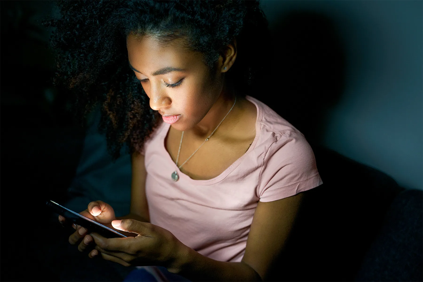 photo of girl with smartphone