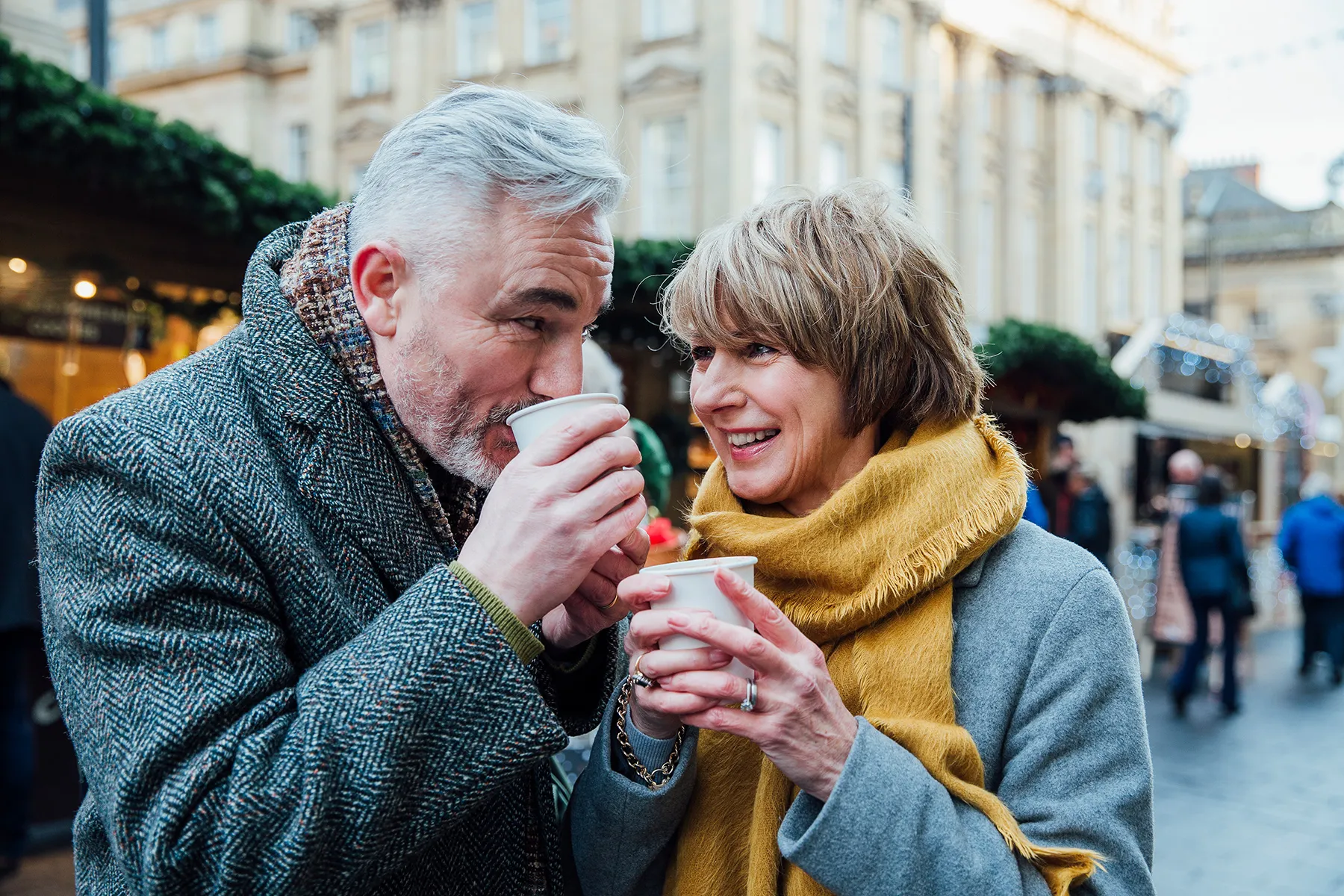 photo of couple drinking coffee