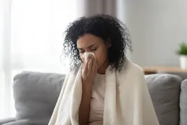 photo of woman with a cold