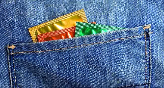 condoms in pocket