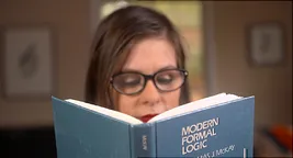 female reading book