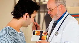doctor showing patient images