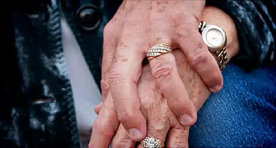 elderly couple hands