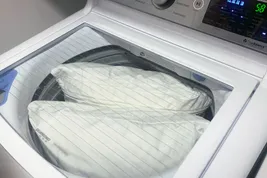 pillows in washer