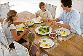 family eating dinner