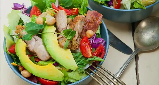 salad with chicken and avocado