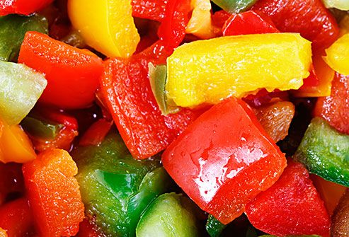 colorful chopped bell peppers