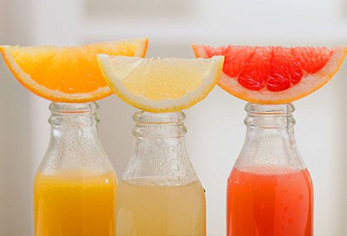 Assorted fruit juices with slices