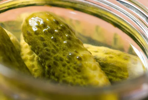 jar of pickles close up