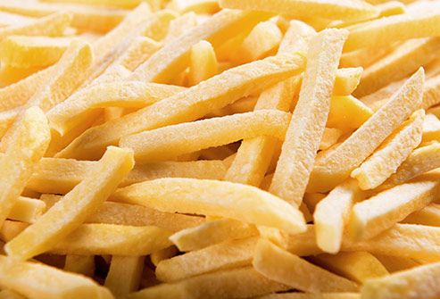 frozen french fries close up