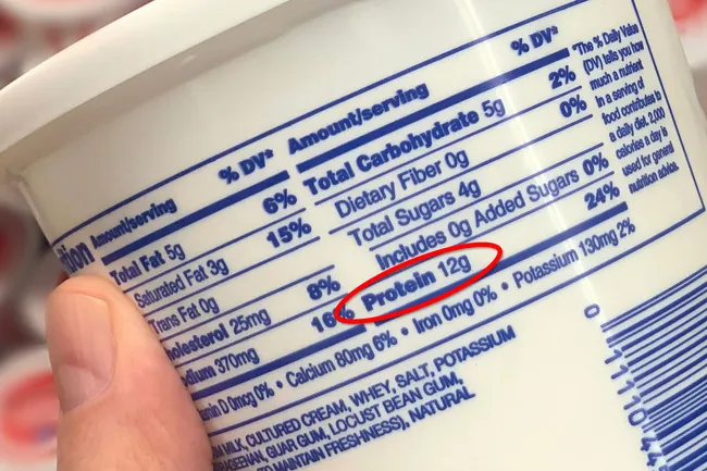 photo of cottage cheese package label