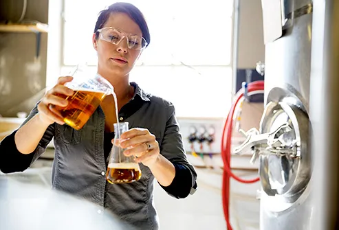 Female beer tester