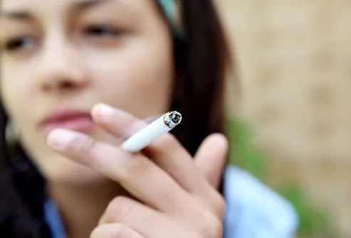 Teenager Smoking A Cigarette