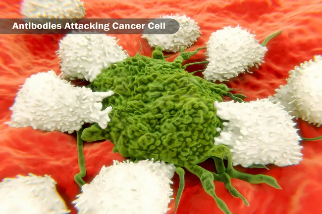 Antibodies attacking cancer cells