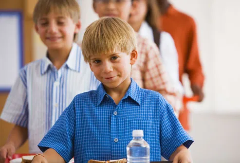 Children in School Lunch Line