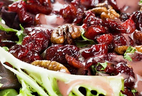 dried fruit and candied nut salad