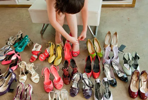 Woman shoe shopping
