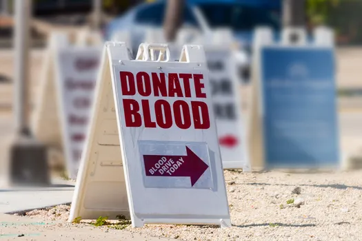photo of blood drive sign