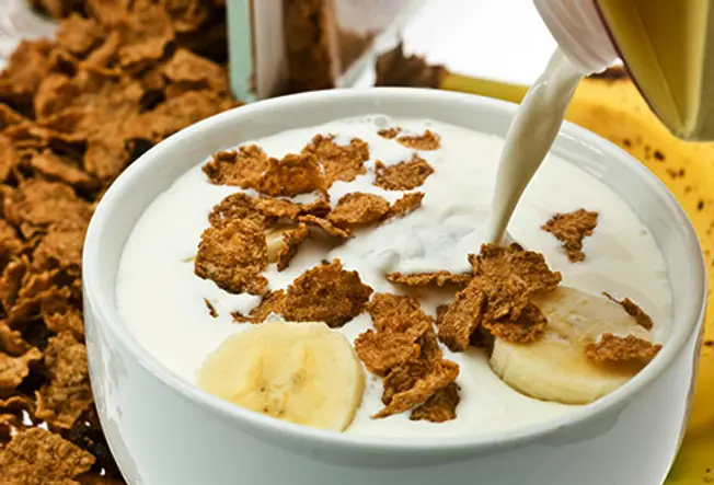 7. Bowls of Wheat Bran With Milk