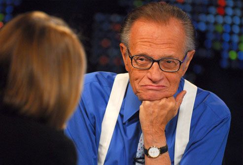 Larry King interviewing Katie Couric on CNN