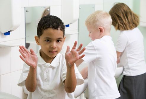 Children Washing Hands