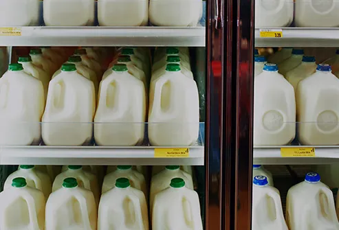 rows of milk