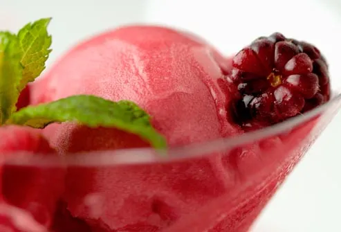 berry sorbet with fruit