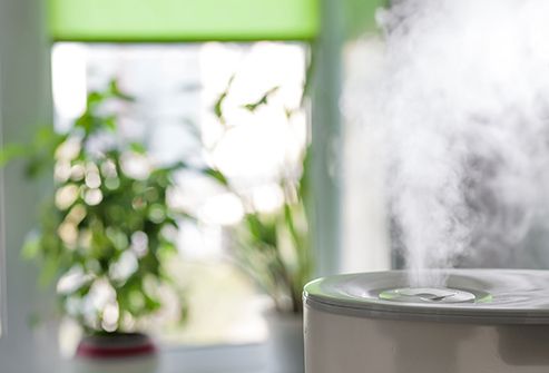 home humidifyer emitting steam