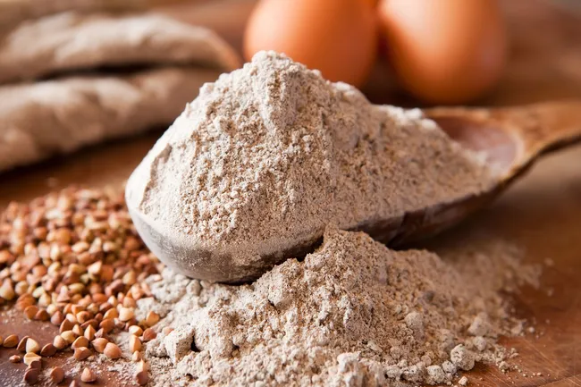 photo of scoop of buckwheat flour