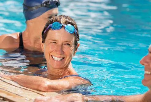 Woman swimming with fibromyalgia