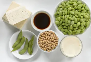 Assortment of soy based foods