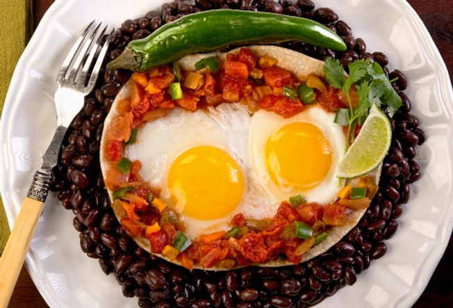 Eggs, Black Beans, and Peppers