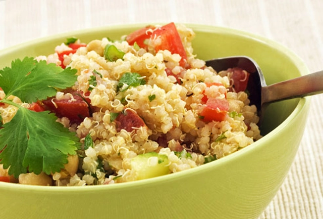 Basil Quinoa With Red Bell Pepper