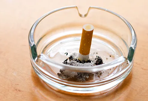 cigarette extinguished in an ashtray