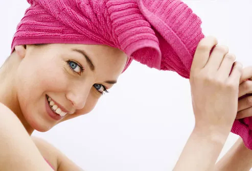 Towel Drying Hair Instead of Blow Drying 