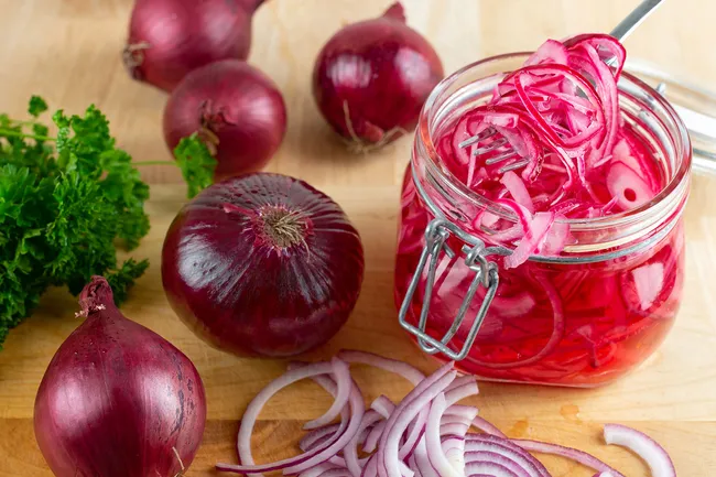 photo of pickled red onion
