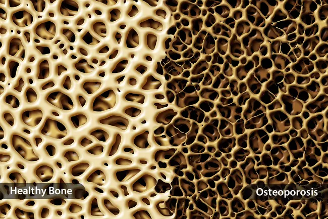photo of healthy bone vs osteoporosis